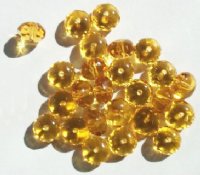 25 6x8mm Faceted Topaz Donut Beads